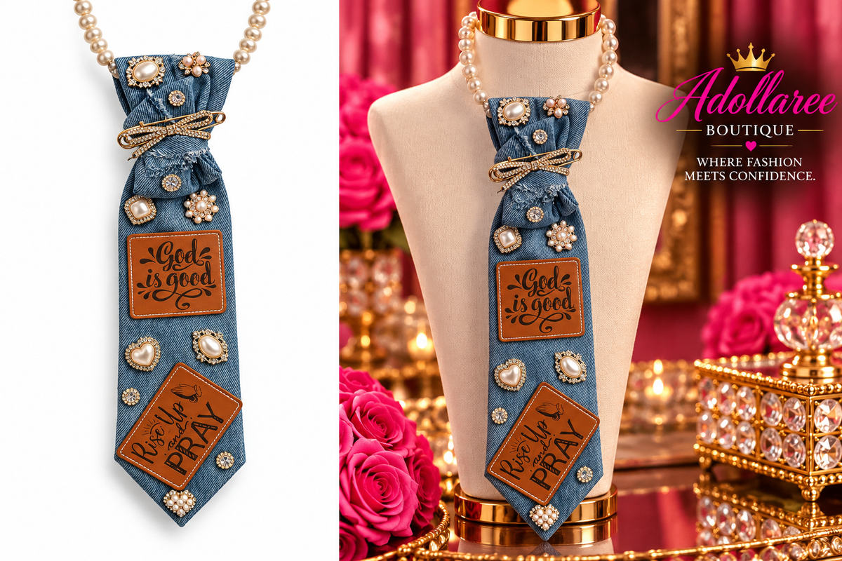 Faith & Fashion – “God Is Good” Denim Statement Tie