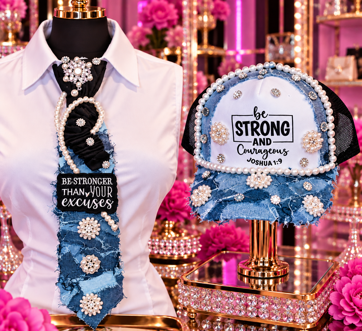 “COURAGEOUSLY GLAM”

ONE OF ONE EXCLUSIVE | SIGNATURE DENIM & PEARL COLLECTION