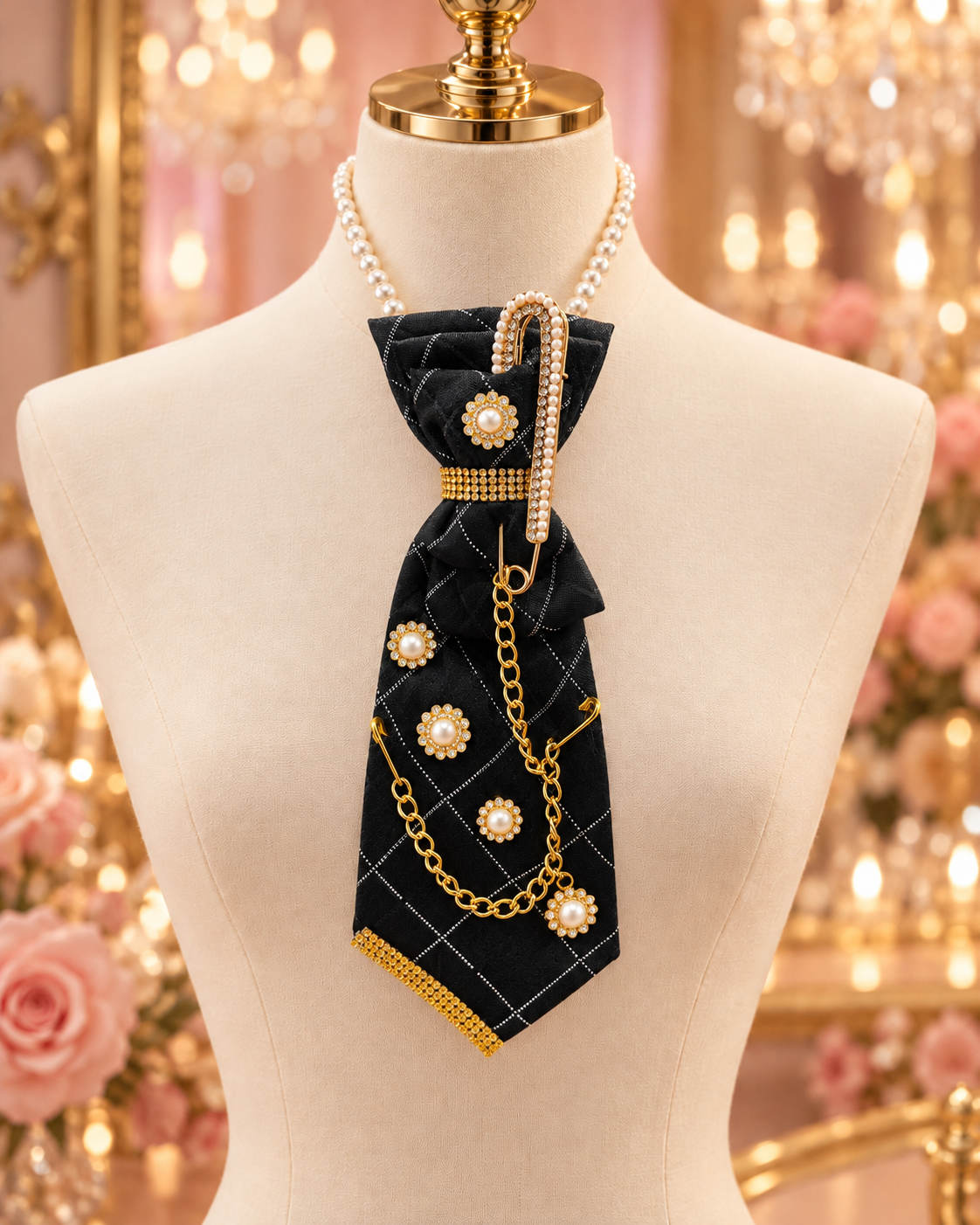 The Golden Heiress | Hand-Embellished Statement Tie