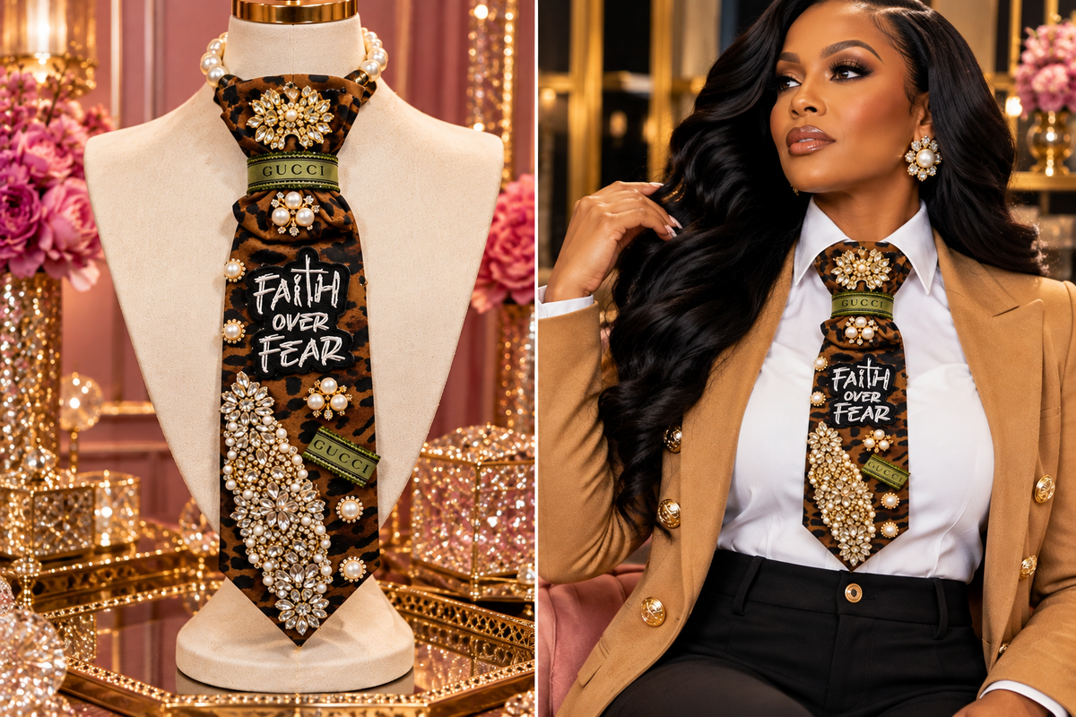 The Fearlessly Faithful Affair | Leopard Print Faith-Inspired Statement Tie