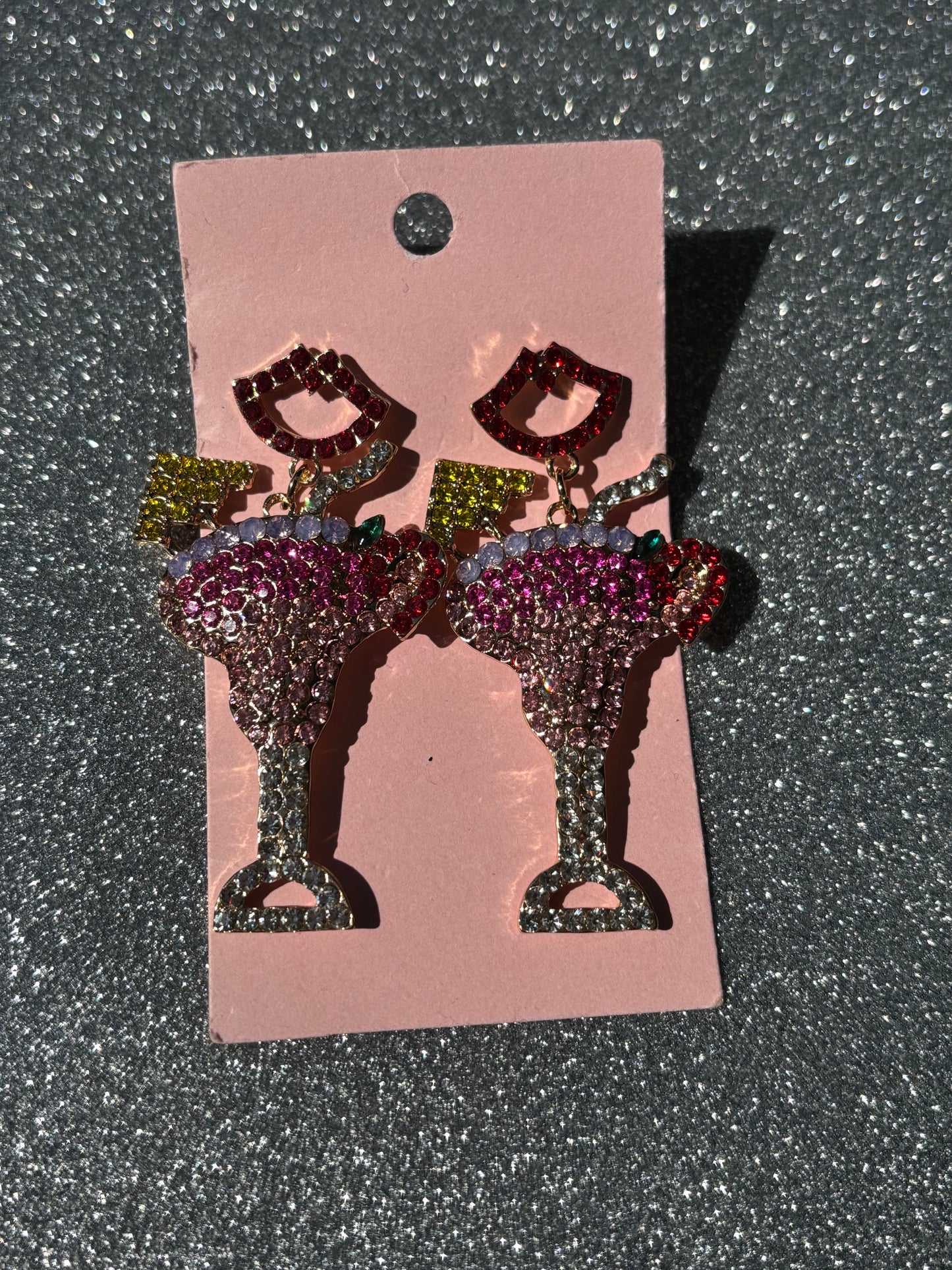 Sparkling Cocktail Rhinestone Earrings