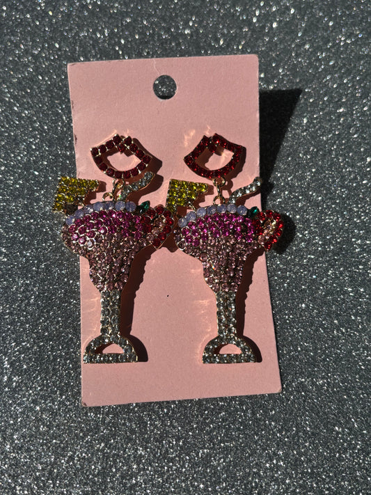 Sparkling Cocktail Rhinestone Earrings