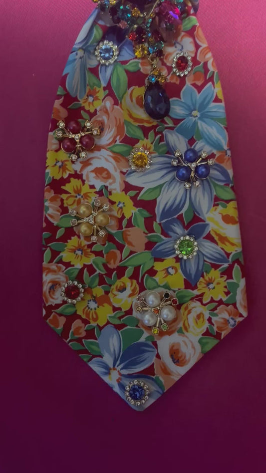 “Garden Royale Luxe Statement Tie – Bloom & Brilliance Edition