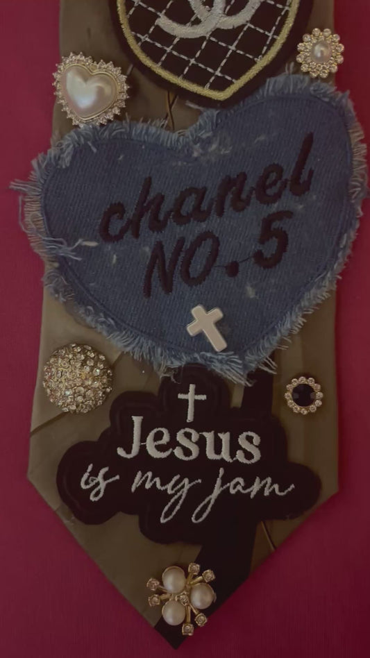 “Faith & Favor Luxe Statement Tie – Denim Heart Edition”